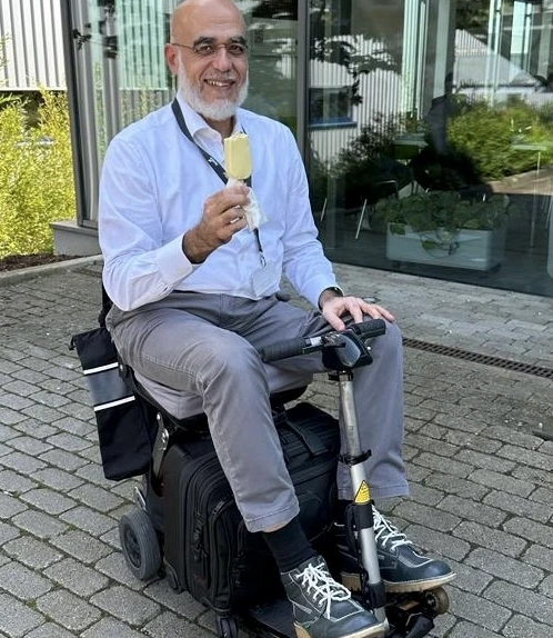 Person on a mobility scooter