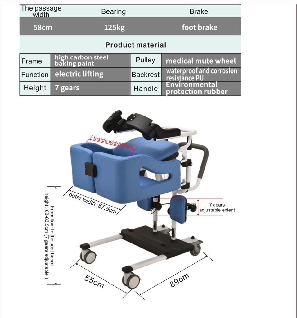 Electric patient transfer lift 3