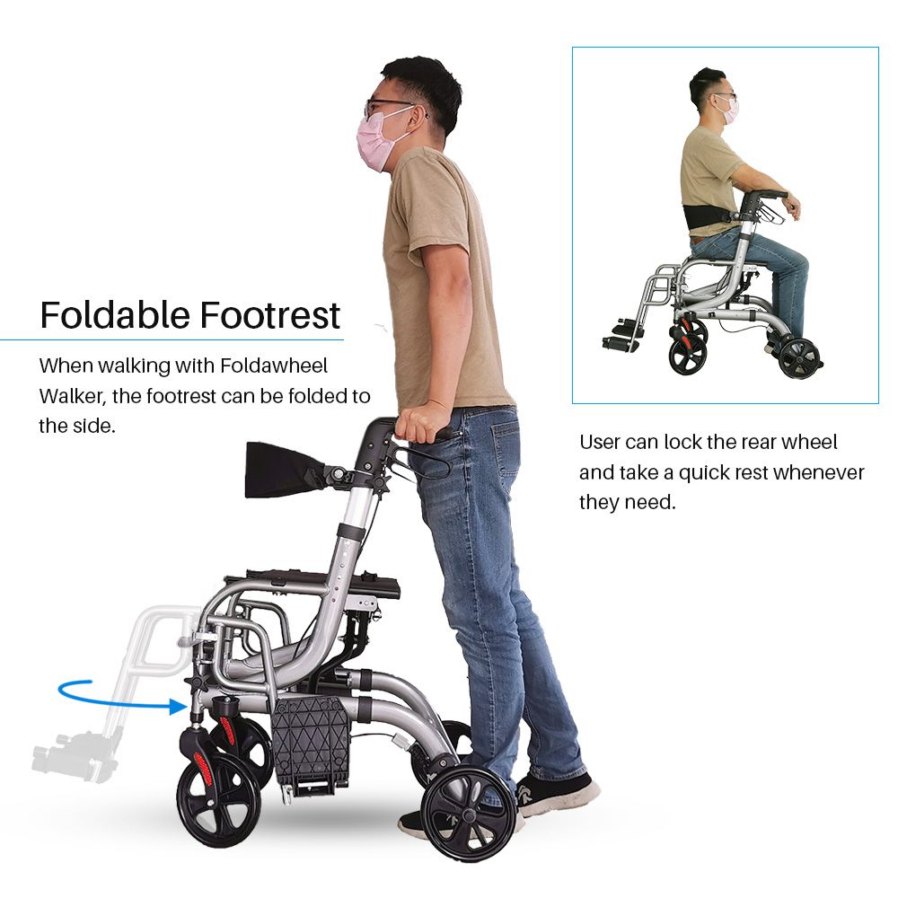 Foldawheel Walker - Multi Purpose Wheelchair and Walker 2 in 1 4