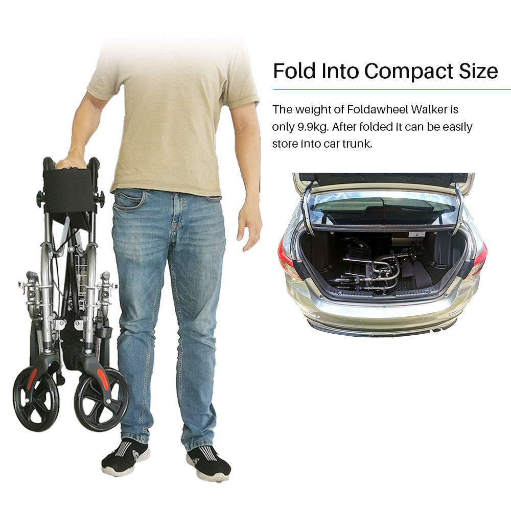 Foldawheel Walker - Multi Purpose Wheelchair and Walker 2 in 1 5