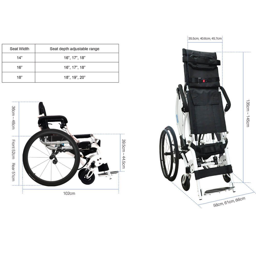 Leo - The Lightest Standing Wheelchair - 16" 6