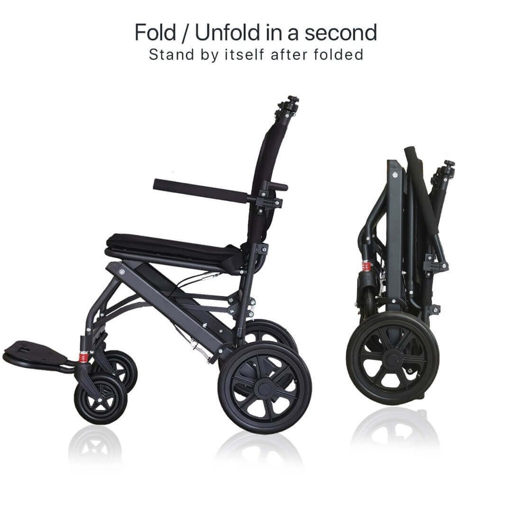 [2297-570] SuperLite - The Lightest Foldable Wheelchair (Meduim)